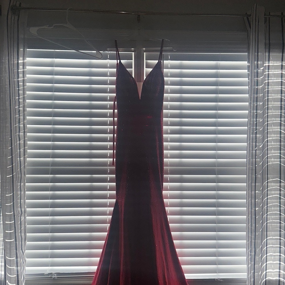 Red prom dress with sparkles